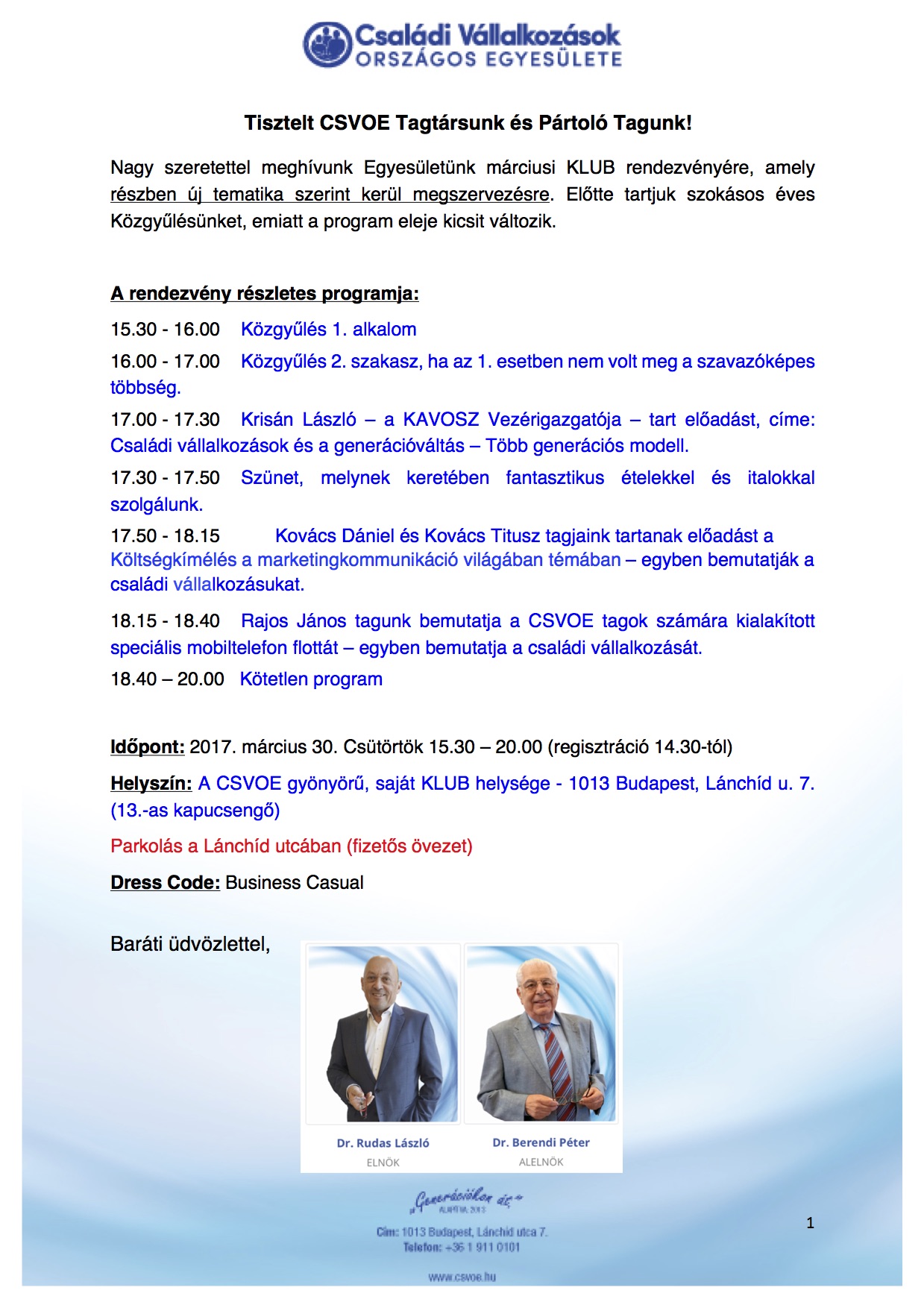 2017.03.30. KLUB meghívó